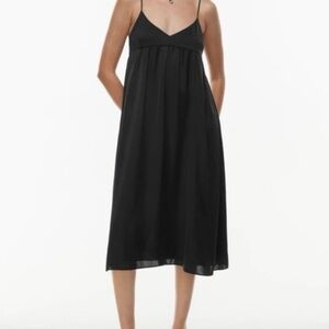 WILFRED LOVER SATIN MIDI DRESS BLACK SIZE M